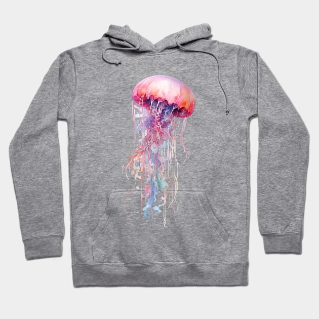 Watercolor Jellyfish Hoodie by OspreyElliottDesigns